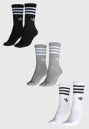 KIT 3 pares de meias - Adidas Crew 3 Stripes